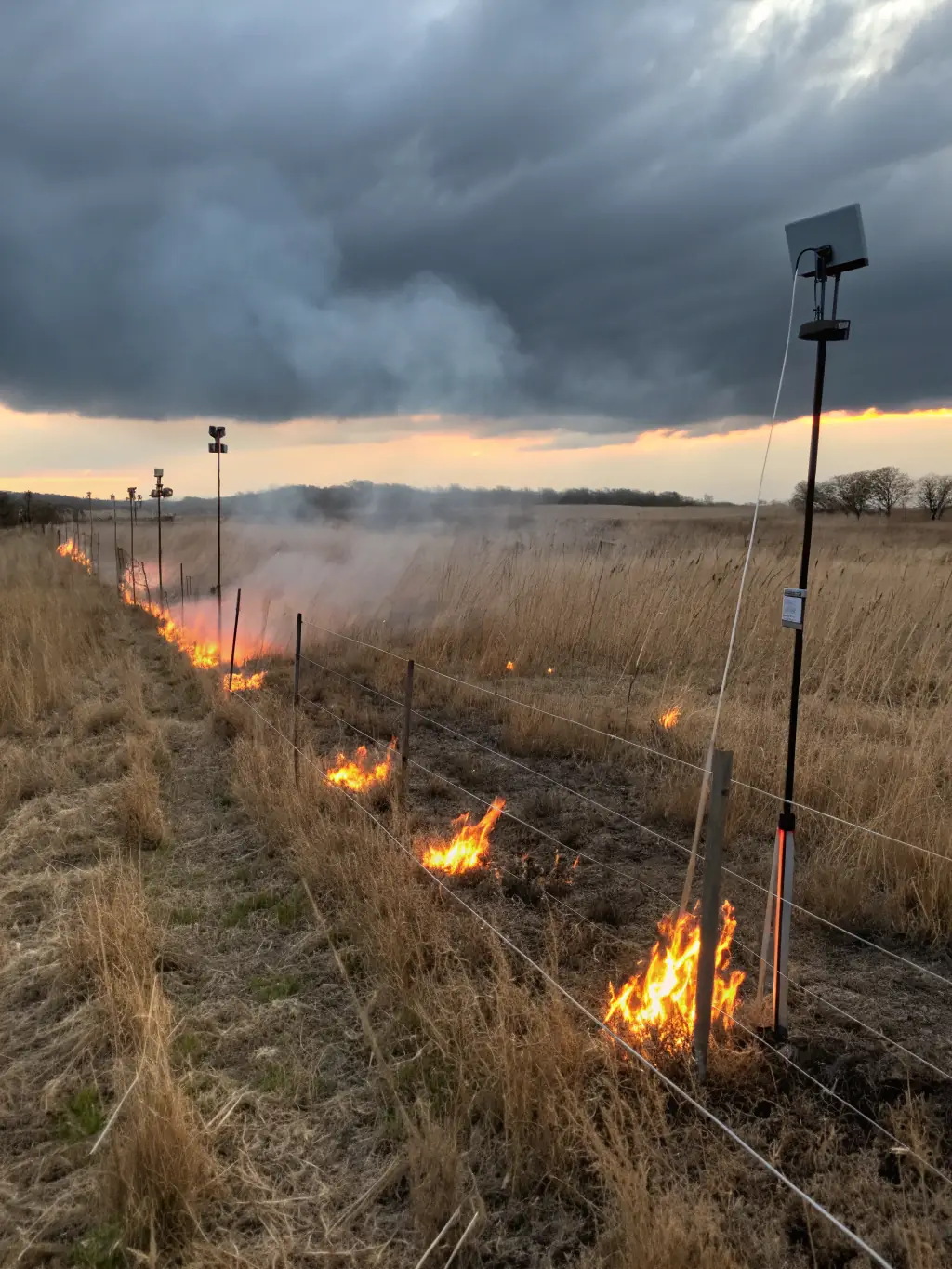 An image showcasing a controlled burn being conducted by trained members of the association, illustrating responsible land management practices.